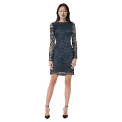 Diane Von Furstenberg Blue Lace Long Sleeve Dress Size XXS