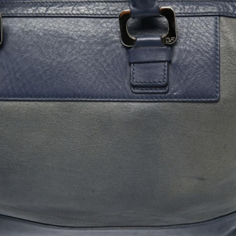 Diane von Furstenberg Blaue Leder Schultertasche im Angebot 3