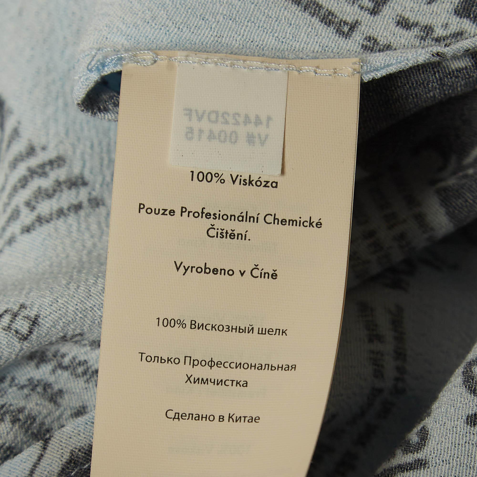 Women's Diane Von Furstenberg Blue Newspaper Crepe Printed Wrap Dress S