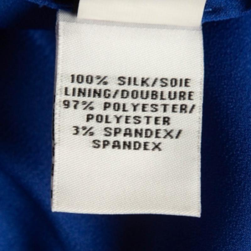 De las mujeres Diane von Furstenberg Mini vestido con volantes y cuello en V de seda estampada azul XS en venta