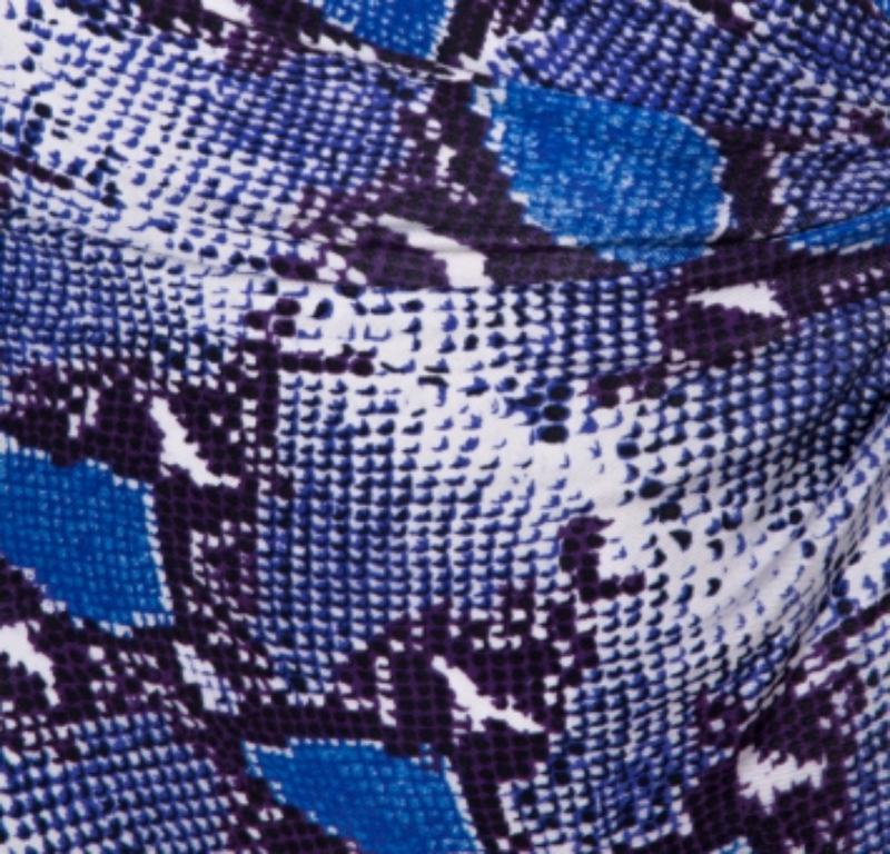 Diane von Furstenberg Blaues Python Print Seidenjersey Della Kleid XS im Angebot 2