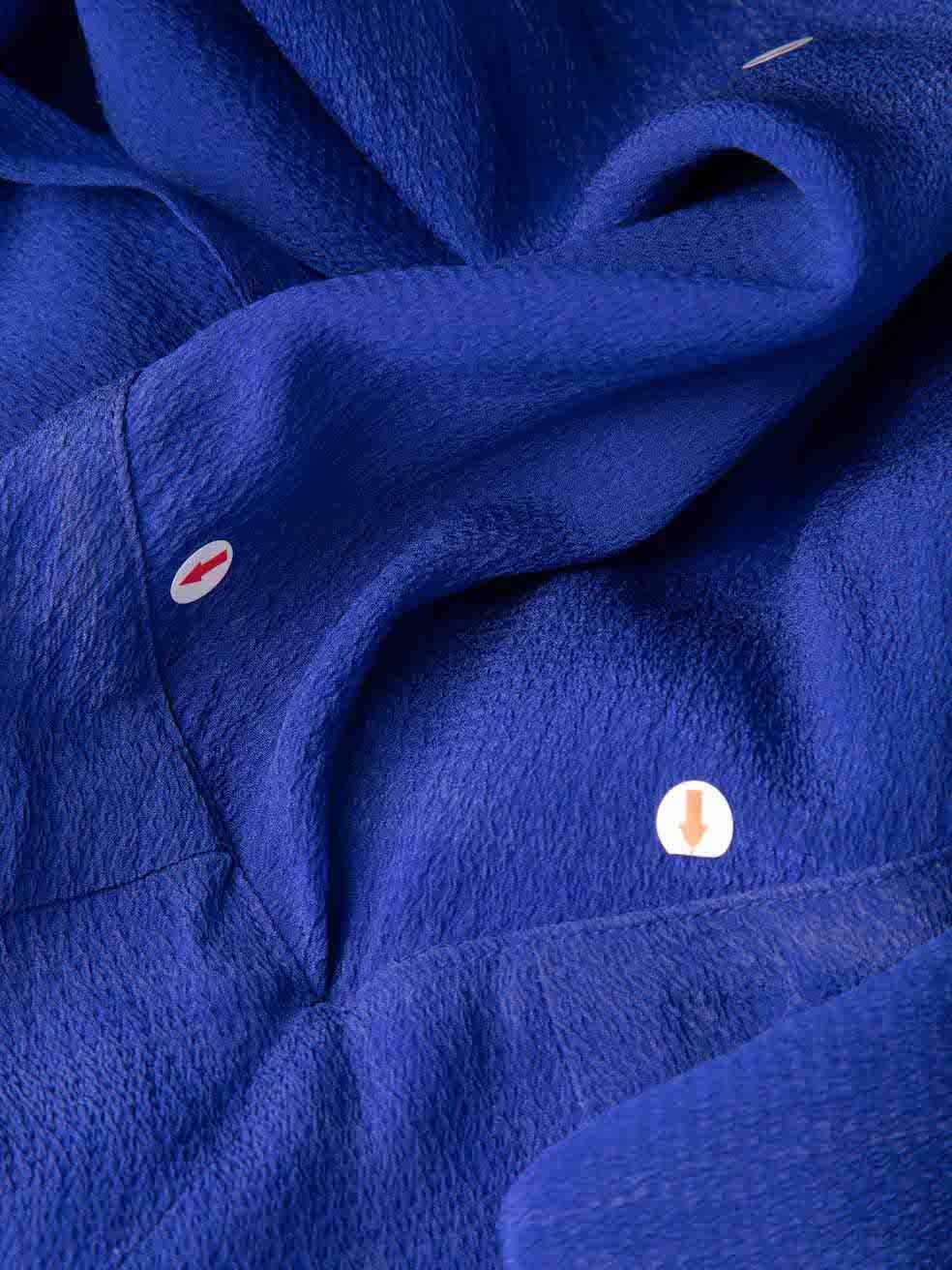 Diane Von Furstenberg Blue Silk Sleeveless Midi Dress Size M For Sale 1