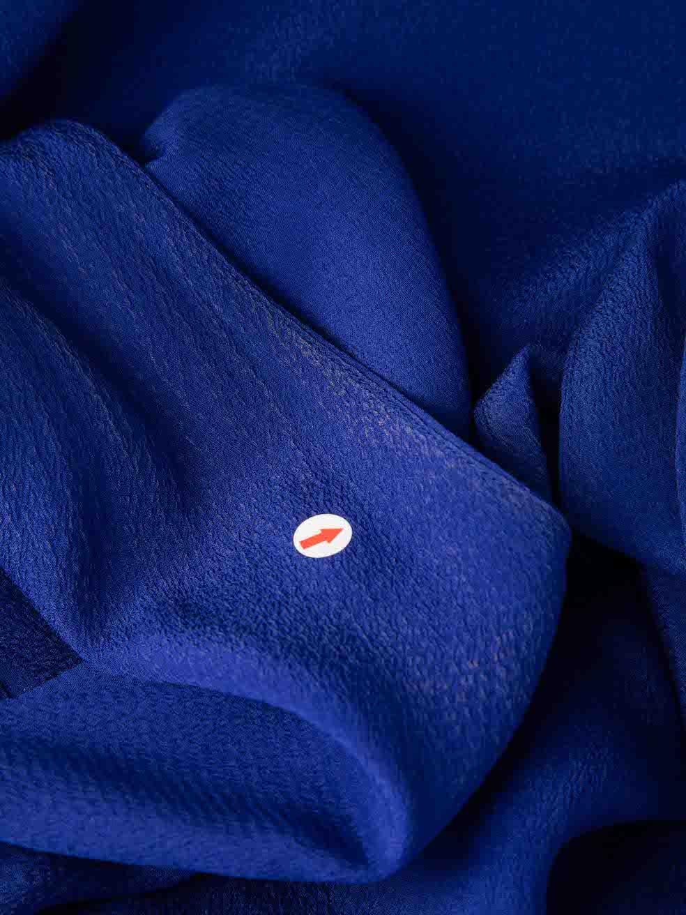 Diane Von Furstenberg Blue Silk Sleeveless Midi Dress Size M For Sale 2