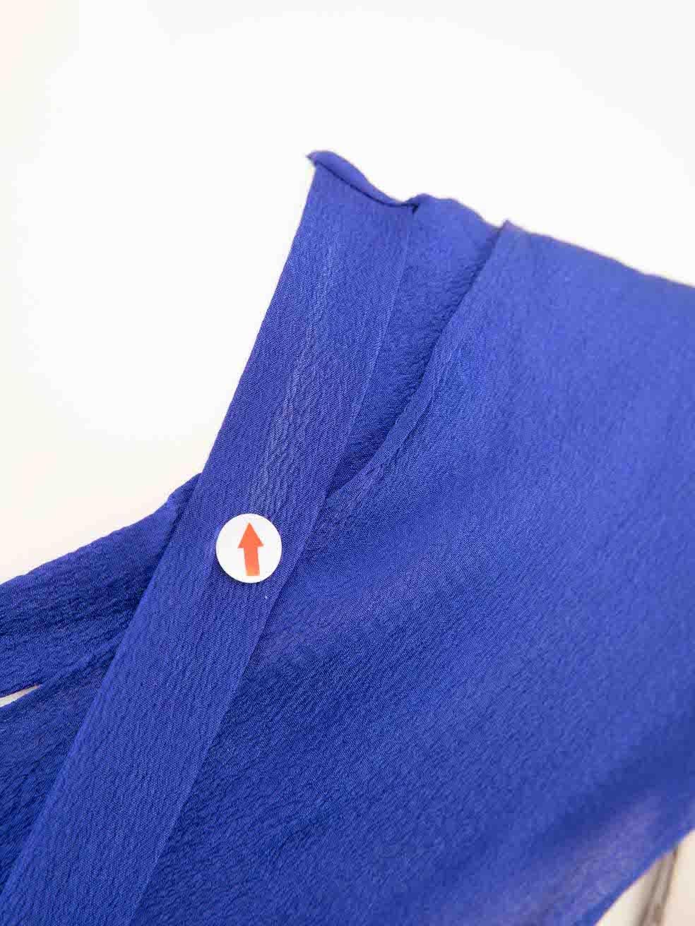 Diane Von Furstenberg Blue Silk Sleeveless Midi Dress Size M For Sale 3