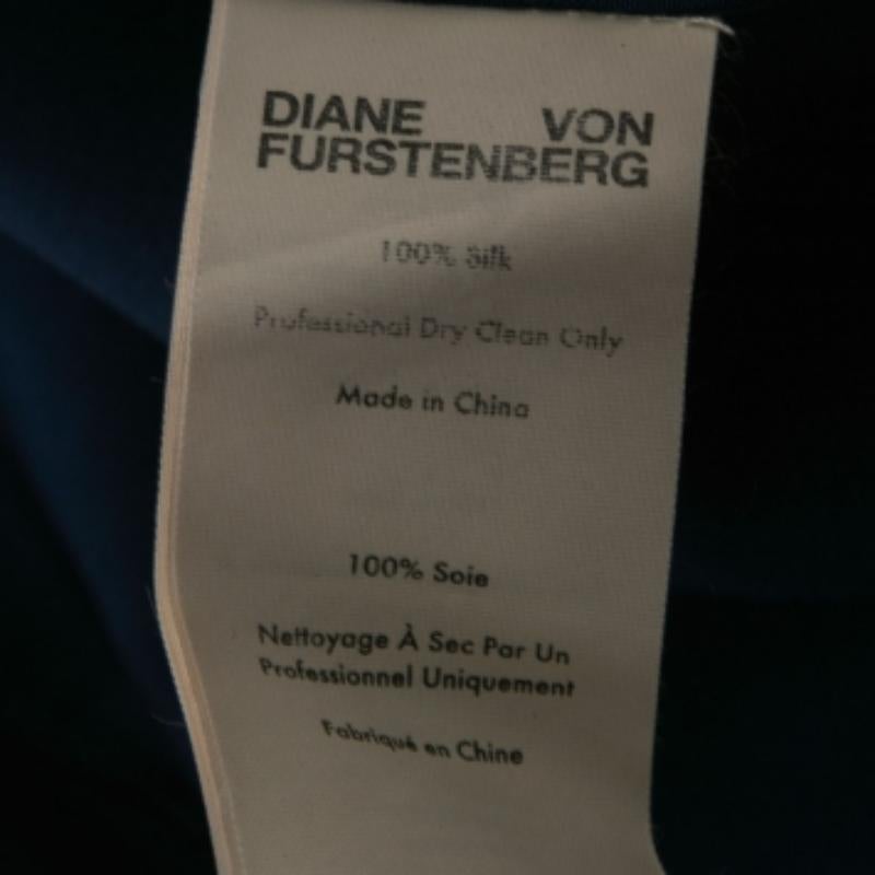 Donna Top senza maniche in seta blu Diane von Furstenberg XS in vendita