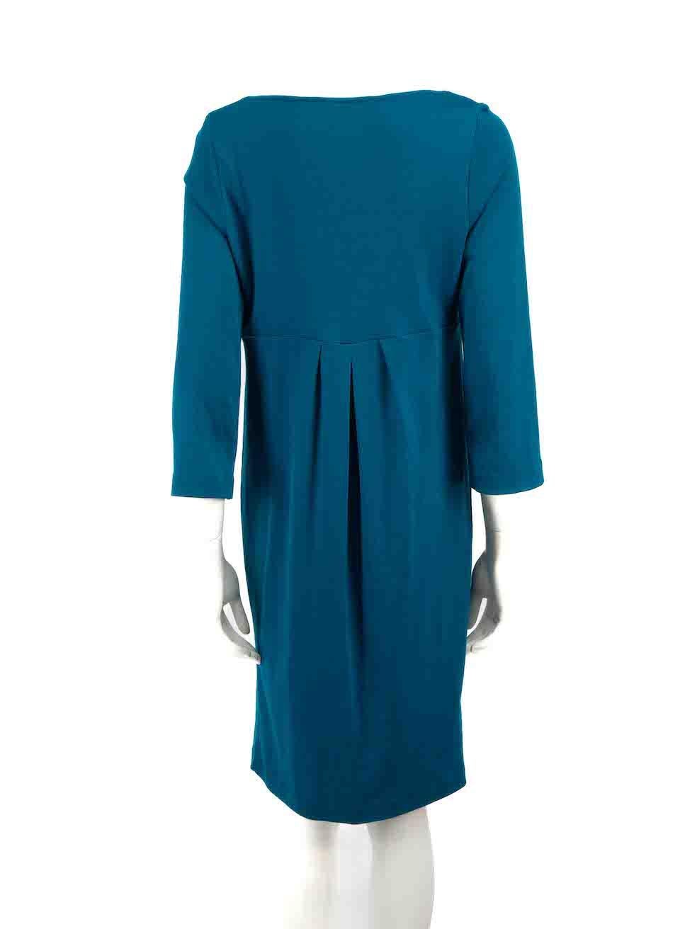 Diane Von Furstenberg Blue Wool Knee Length Dress Size XXL In Good Condition For Sale In London, GB