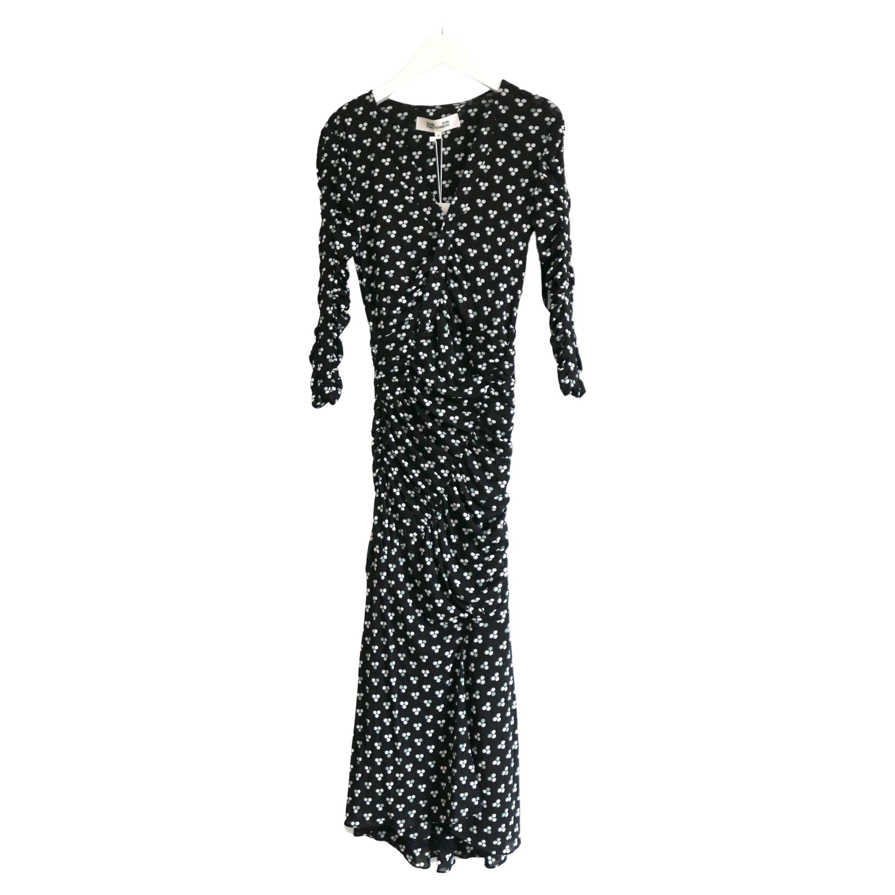 Diane Von Furstenberg Briella ruched mesh dress For Sale