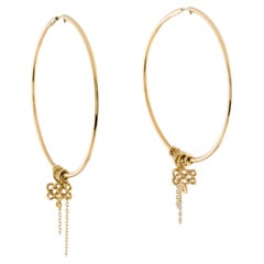 Vintage Diane von Furstenberg by H. Stern 18K Knot Charm Hoop Earrings
