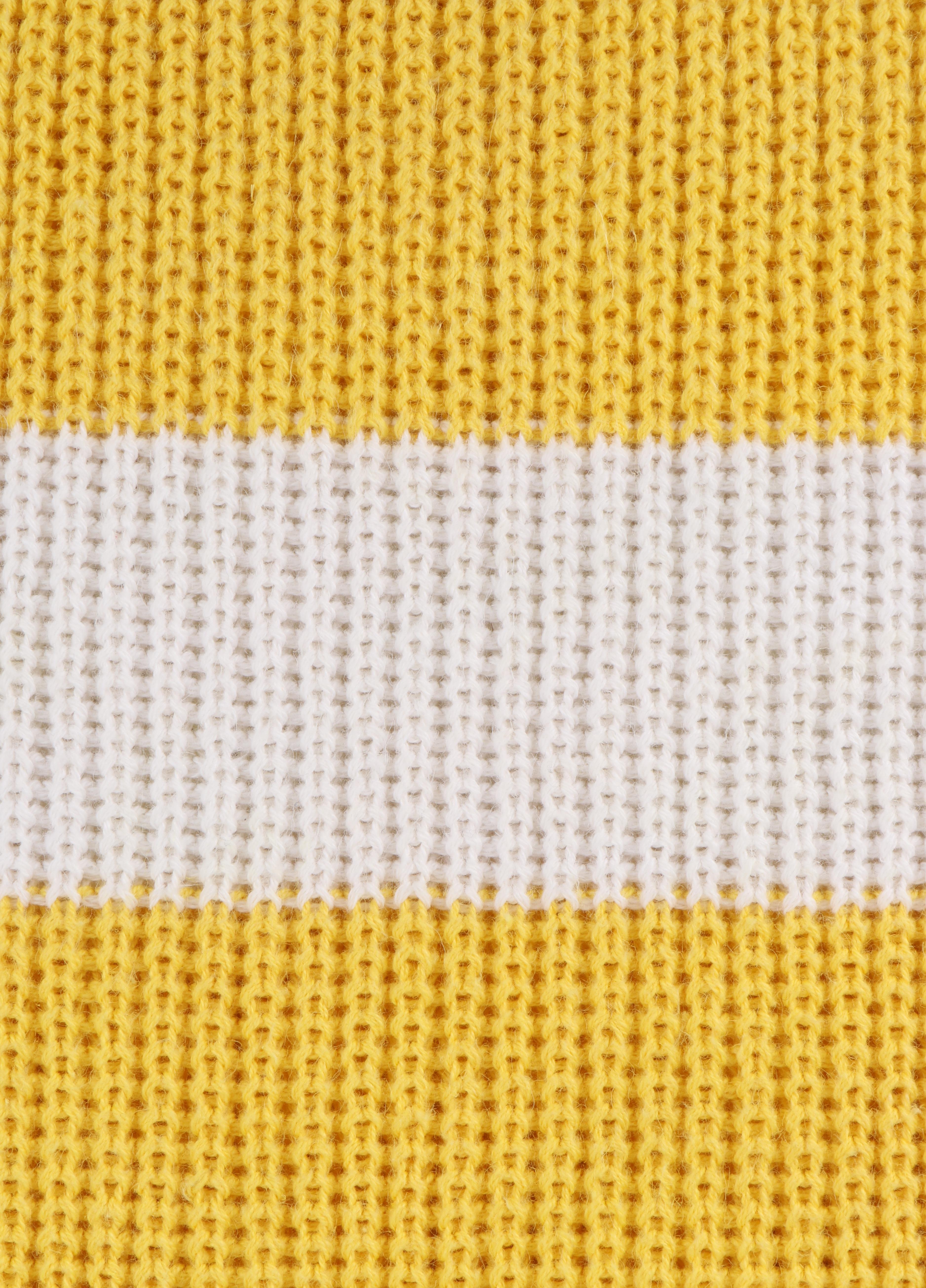 DIANE VON FURSTENBERG c.1980s Yellow White Striped Knit Sleeveless Sweater Top In Good Condition For Sale In Thiensville, WI