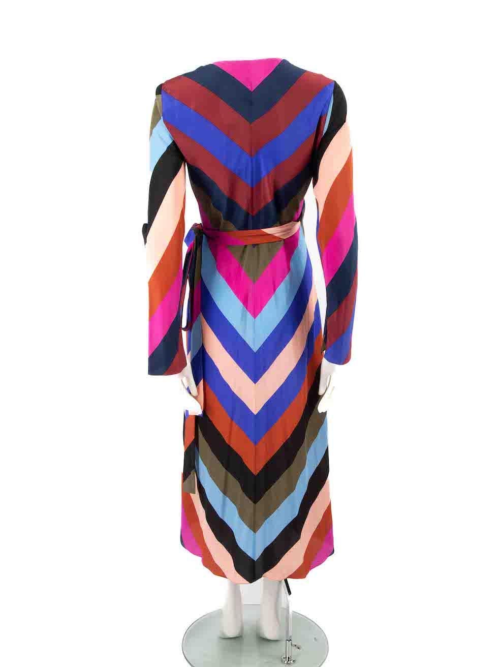 Diane Von Furstenberg Carson Striped Wrap Dress Size M In New Condition For Sale In London, GB