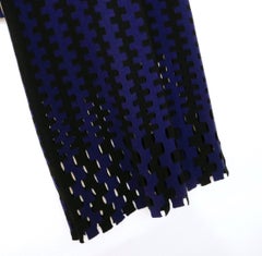 Diane von Furstenberg Cobalt Blue Houndstooth Knit Dress, Size P