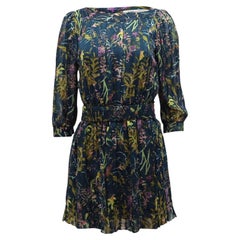 Vestido corto de gasa estampada de Diane Von Furstenberg en seda multicolor