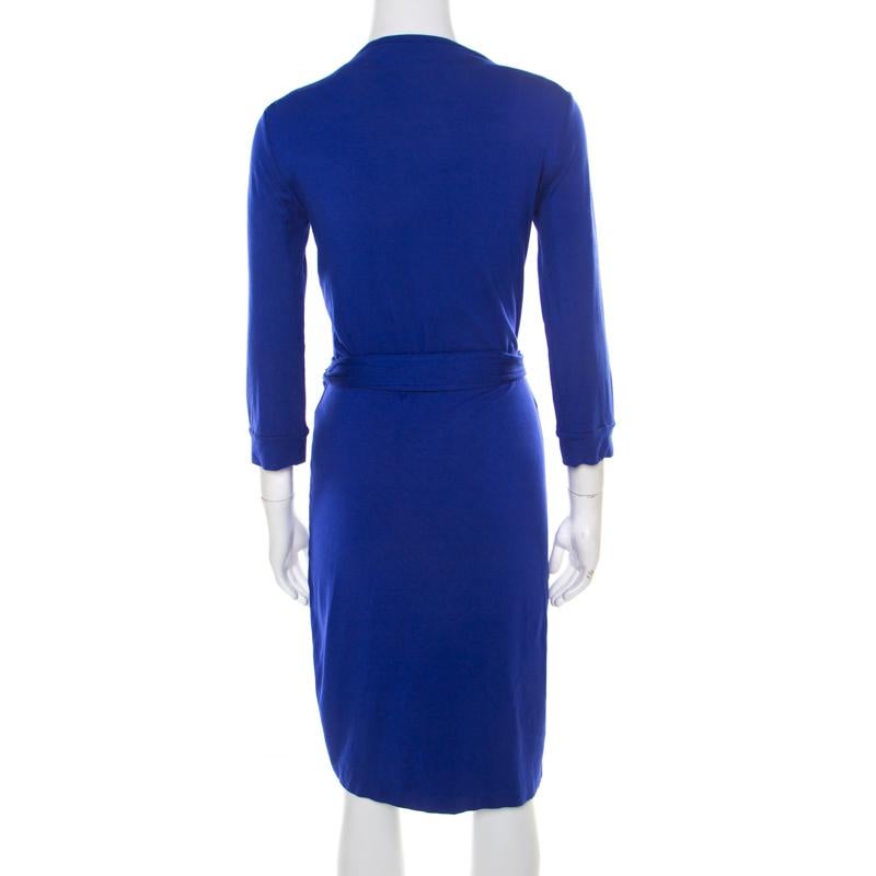 cobalt blue wrap dress
