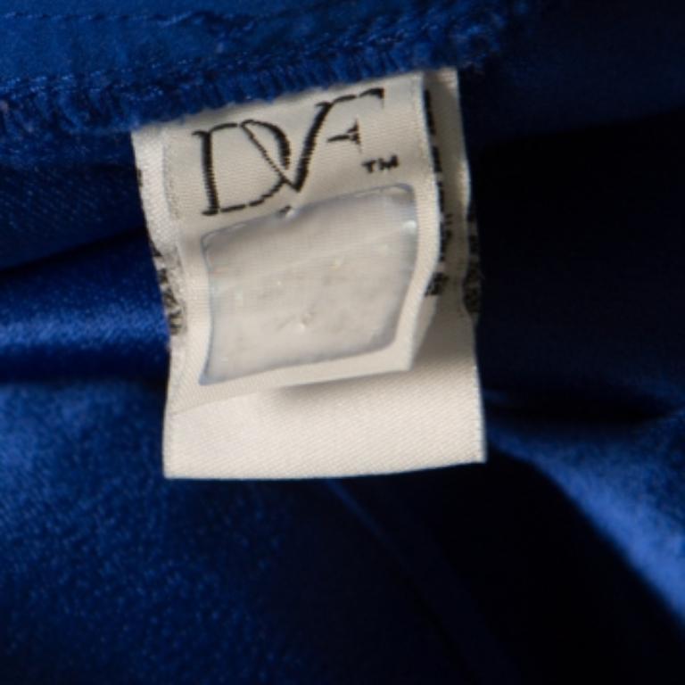 Diane von Furstenberg - Pantaloni lunghi in crepe blu cobalto XS In condizioni buone in vendita a Dubai, Al Qouz 2
