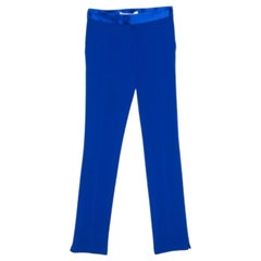 Diane von Furstenberg Kobaltblau Strukturierter Krepp Genesis Lange Hose XS