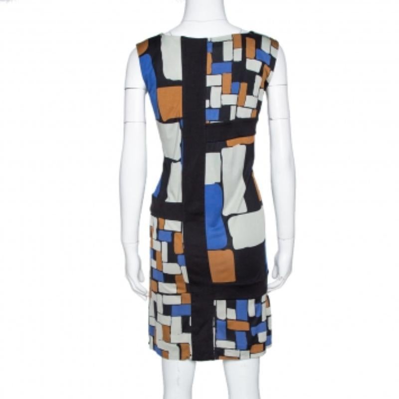 Diane von Furstenberg - Vestito a turni in seta Mondrian con stampa a blocchi di colore - S In condizioni buone in vendita a Dubai, Al Qouz 2