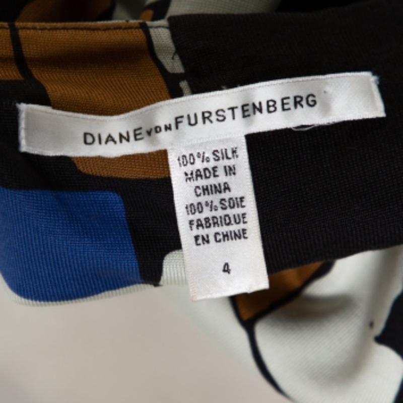 Donna Diane von Furstenberg - Vestito a turni in seta Mondrian con stampa a blocchi di colore - S in vendita