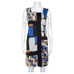 Diane von Furstenberg Color Block Print Silk Mondrian Shift Dress S