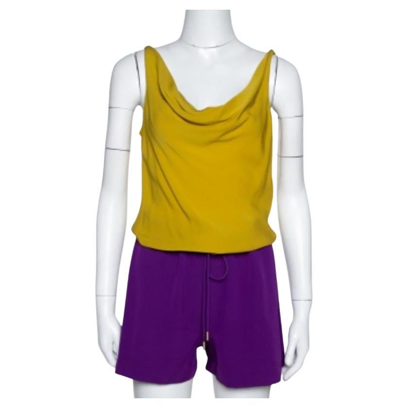 Diane von Furstenberg - Romper in crepe di seta a blocchi di colore - S in vendita