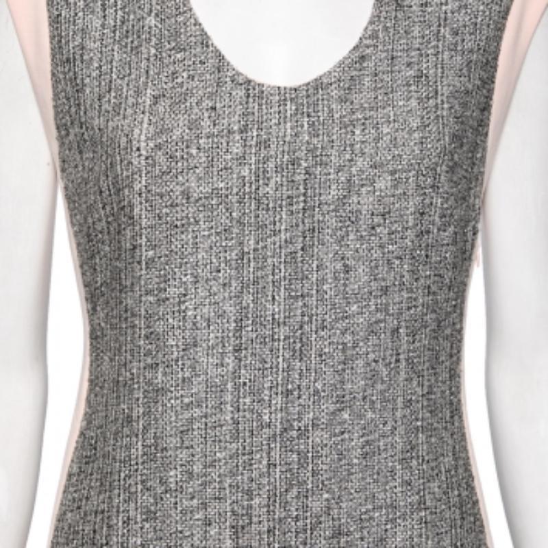 Diane von Furstenberg - Robe Katherine en crêpe et tweed à empiècements colorés M en vente 2