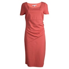 Diane von Furstenberg - Robe Bevina froncée rouge corail extensible L