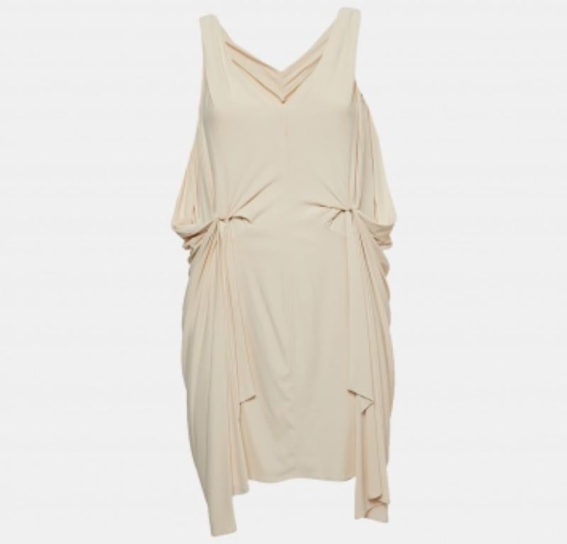 Beige Diane von Furstenberg - Mini abito in jersey color crema con drappeggi XS in vendita
