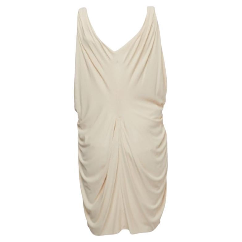Diane von Furstenberg - Mini abito in jersey color crema con drappeggi XS