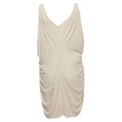 Diane Von Furstenberg Cream Jersey Draped Milton Mini Dress XS