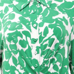 Diane Von Furstenberg Didi Printed Mini Wrap Dress in Green Viscose