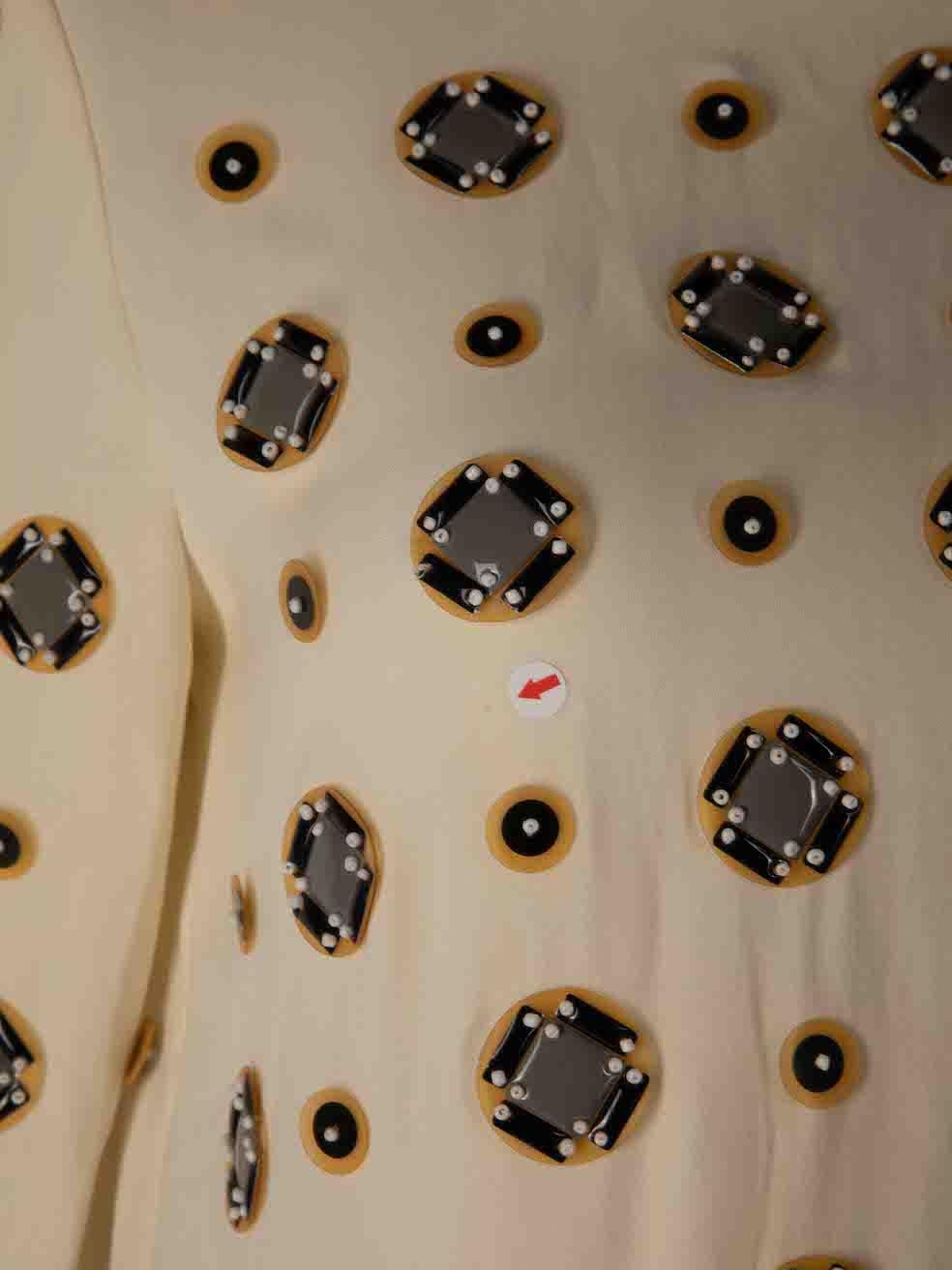 Diane Von Furstenberg Ecru Silk Embellished Top Size S For Sale 4