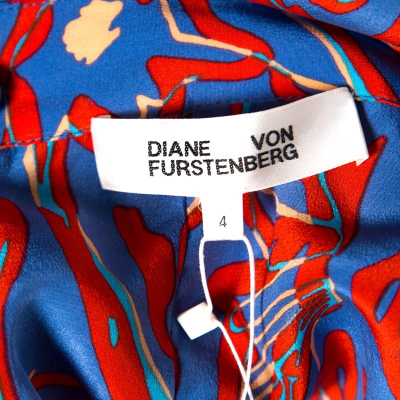 Diane Von Furstenberg Elsden Printed Silk Asymmetric Layered Maxi Skirt S In Good Condition In Dubai, Al Qouz 2
