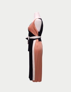 Diane von Furstenberg Color Block Midi Wrap Dress - EU 38