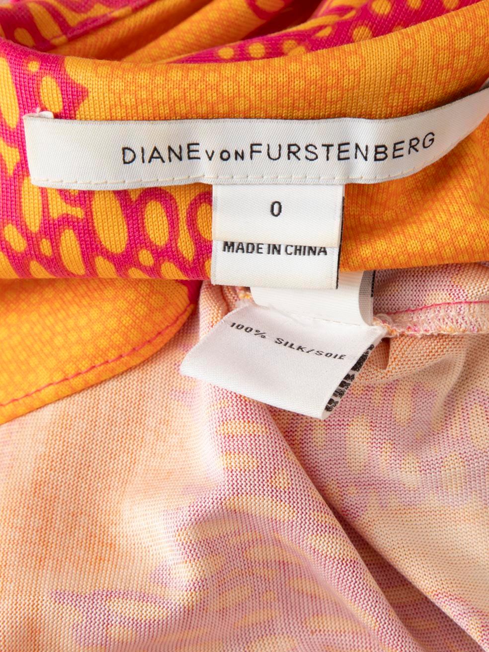 Diane Von Furstenberg Floral Long Sleeve Dress Size XXS For Sale 2
