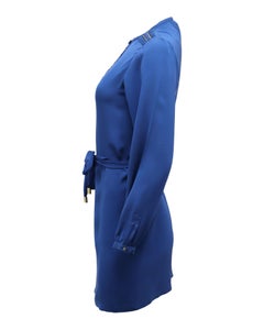 Diane von Furstenberg Florina Tunic Short Dress in Blue Silk
