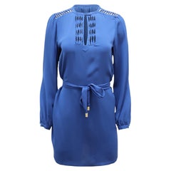 Robe courte tunique « Florina » de Diane von Furstenberg en soie bleue