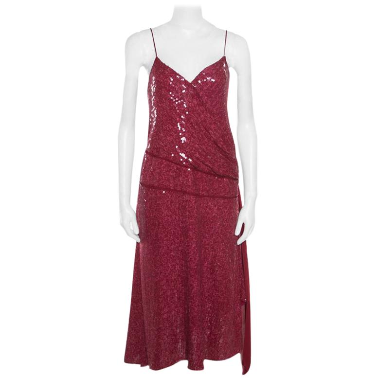 Diane Von Furstenberg Garnet Sequined Sleeveless Brenndah Dress M