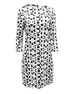 Diane Von Furstenberg Geometric Print Dress in Black Viscose