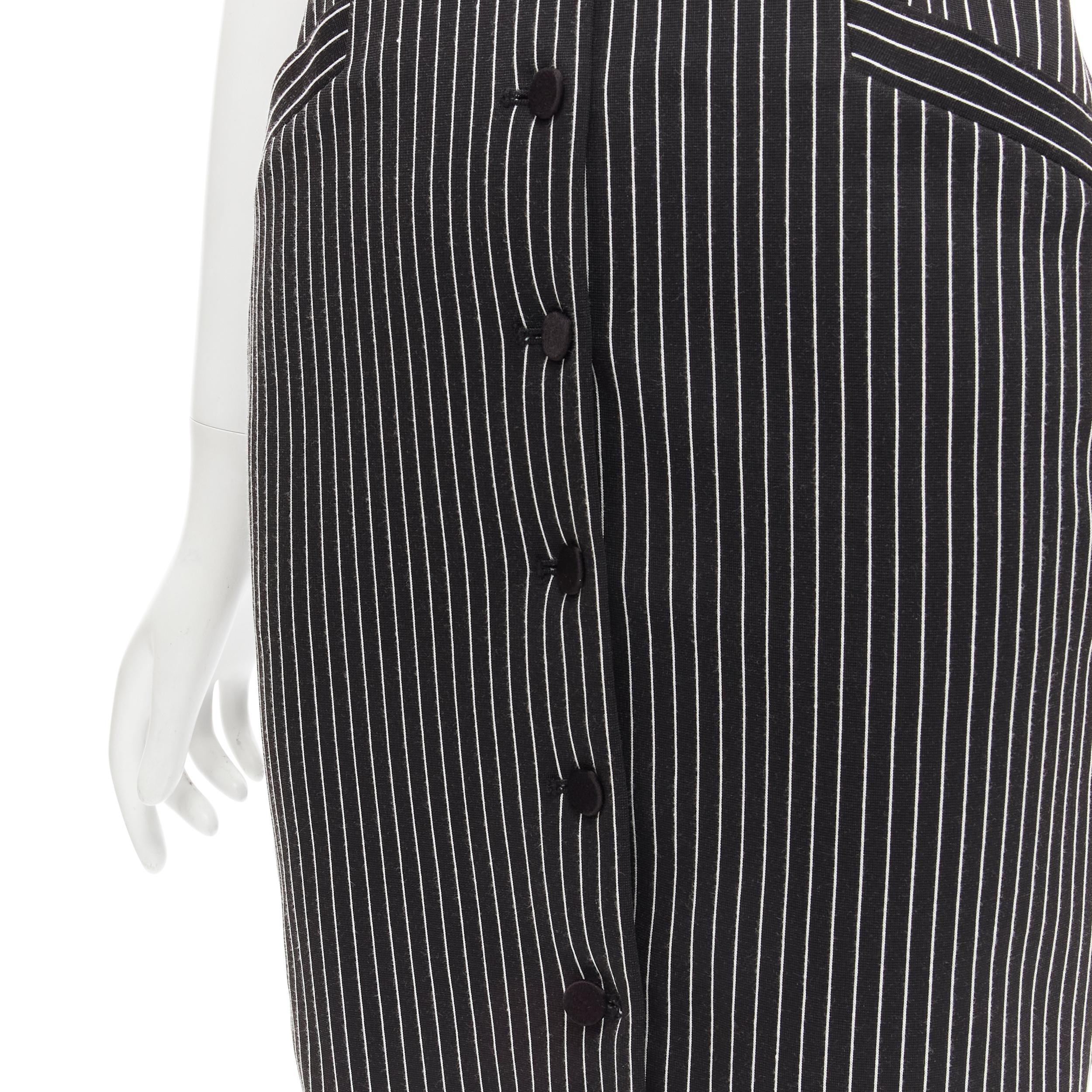 DIANE VON FURSTENBERG Gilet Dress black white vertical pinstripes dress US0 XS For Sale 4