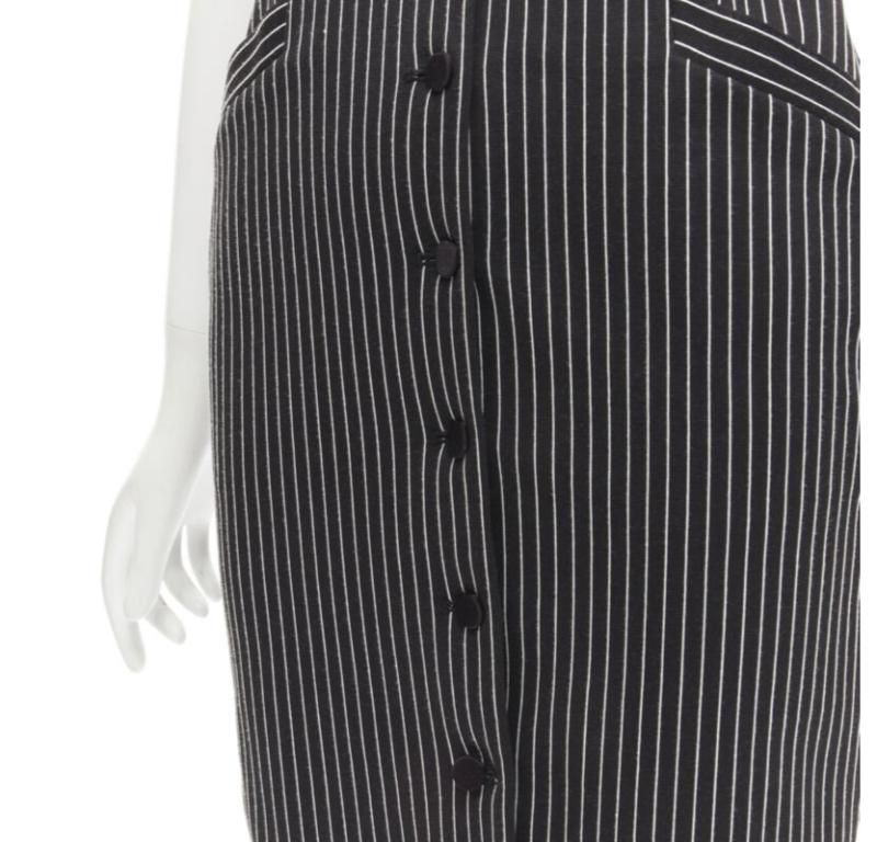 DIANE VON FURSTENBERG Gilet Dress black white vertical pinstripes dress US0 XS For Sale 4