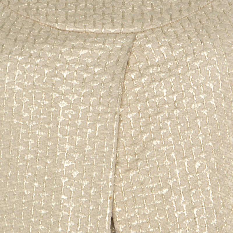 Women's Diane Von Furstenberg Gold Jacquard Inverted Pleat Detail Ayuka Dress S For Sale