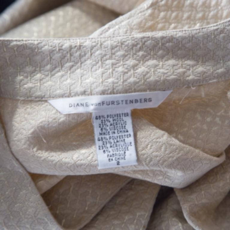 Diane Von Furstenberg - Robe Ayuka à plis inversés en jacquard doré S Pour femmes en vente