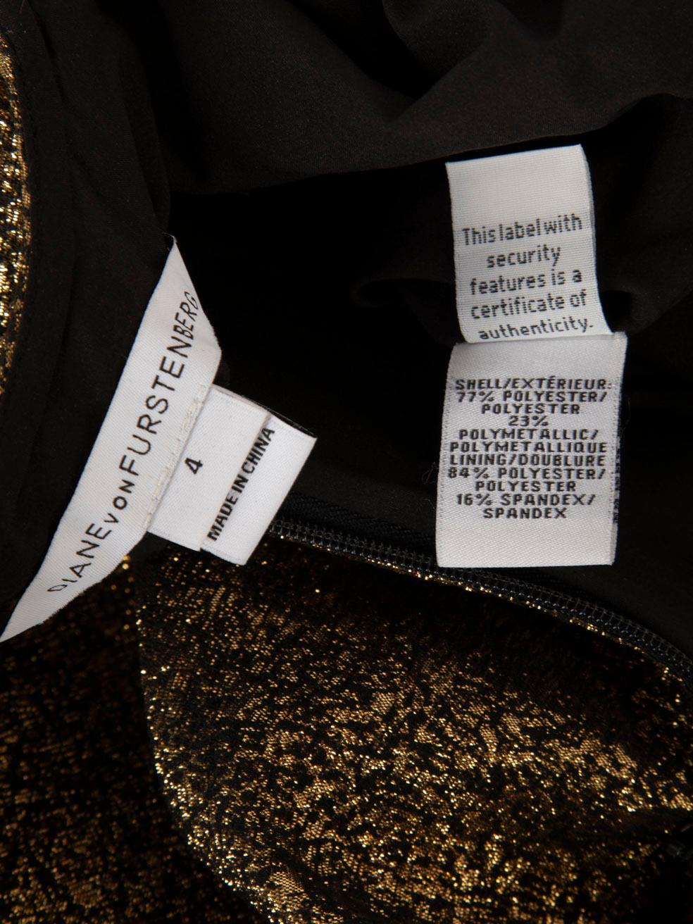 Women's Diane Von Furstenberg Gold Mini Length Dress Size S For Sale