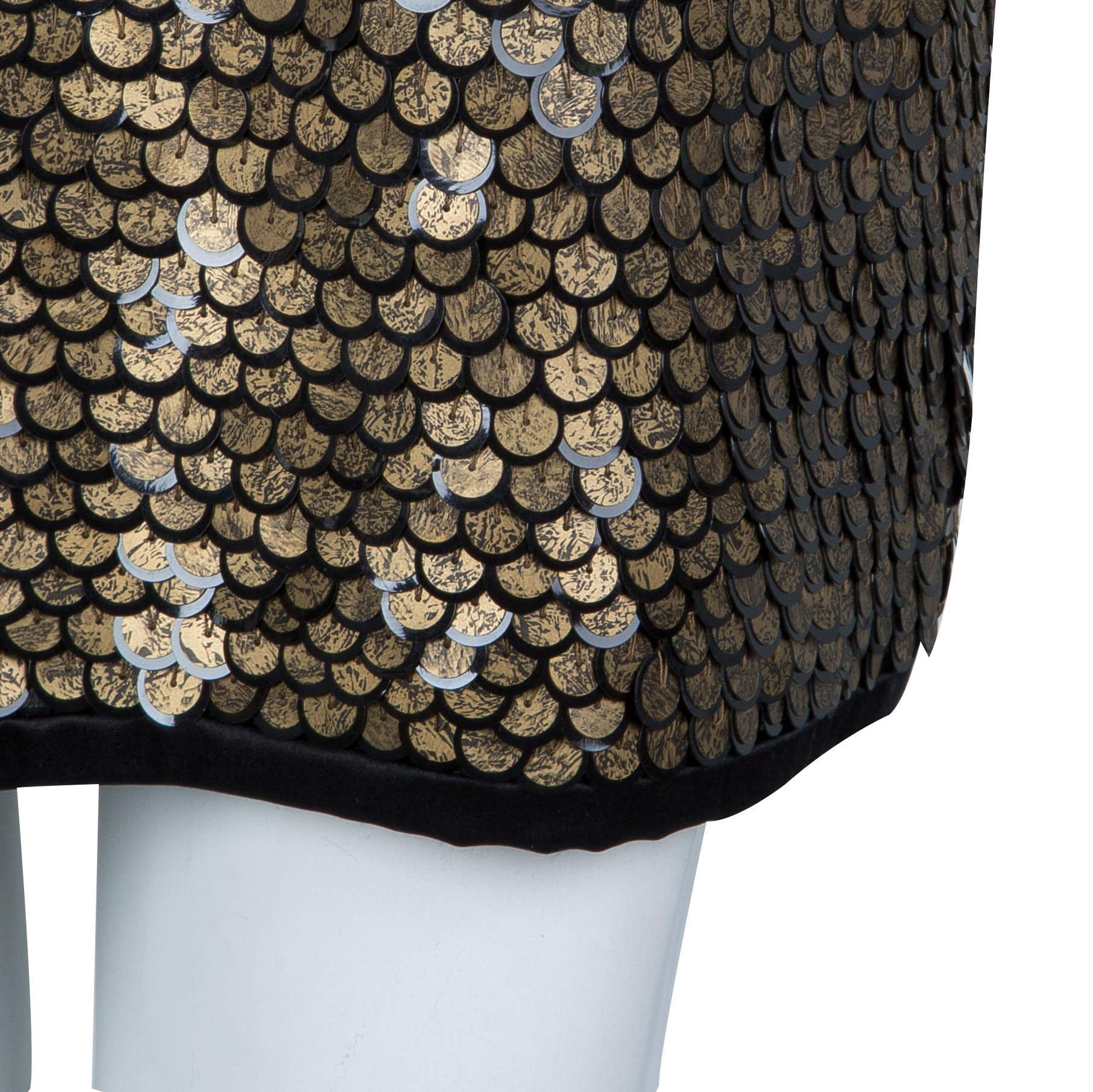 Diane von Furstenberg Gold Sequin Embellished Sleeveless Chika Dress M 5