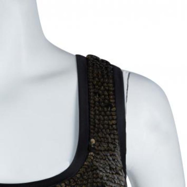 Robe sans manches Diane von Furstenberg ornée de sequins dorés M Pour femmes en vente