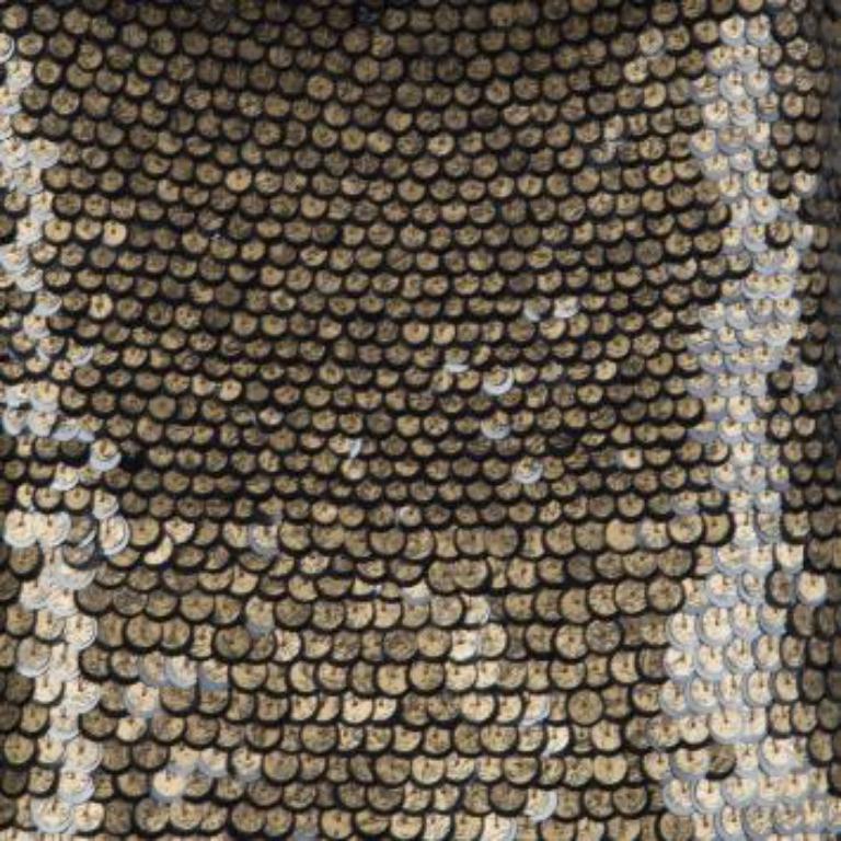 Robe sans manches Diane von Furstenberg ornée de sequins dorés M en vente 2