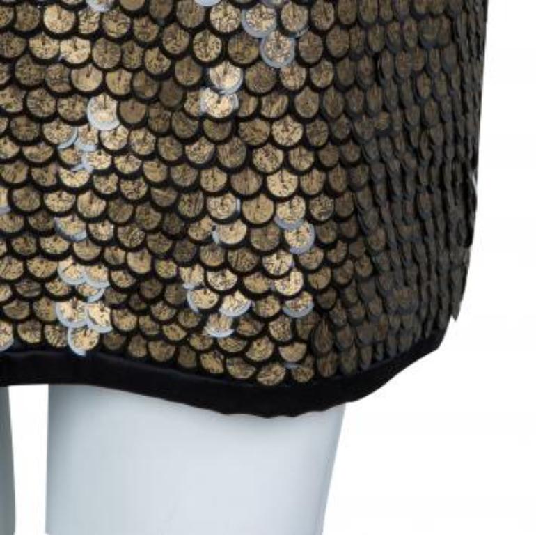 Robe sans manches Diane von Furstenberg ornée de sequins dorés M en vente 4
