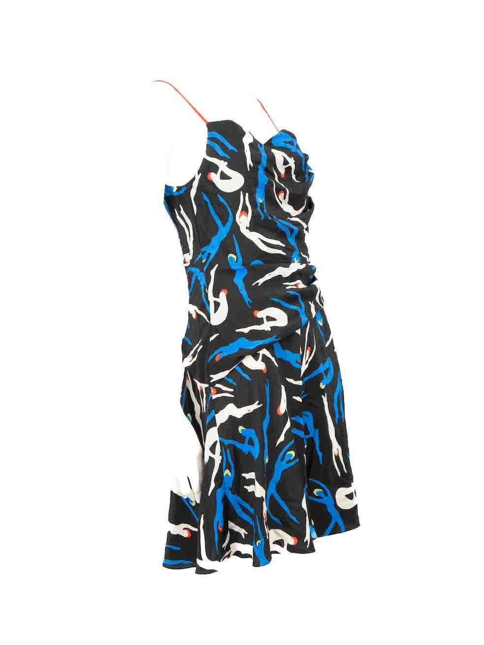CONDITION is Very good. Minimal wear to dress is evident. Minimal wear to the bottom left side and back is seen with discolouration marks on this used Diane Von Furstenberg designer resale item.
 
 
 
 Details
 
 
 Multicolour -Black, white and