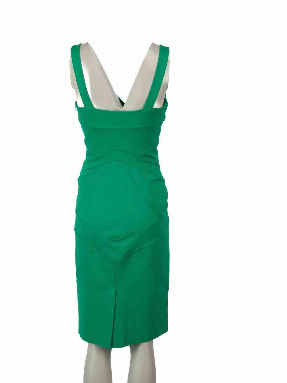 Verde Diane von Furstenberg Green Benny Bodycon Dress Taglia S in vendita
