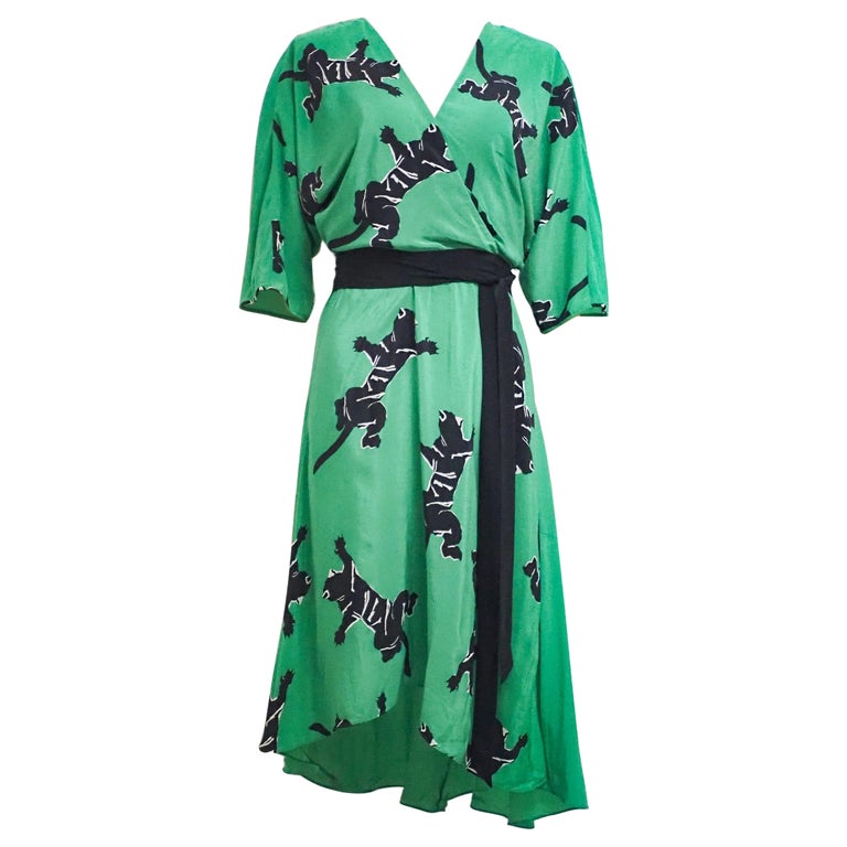 Diane Von Furstenberg green black dress at 1stDibs
