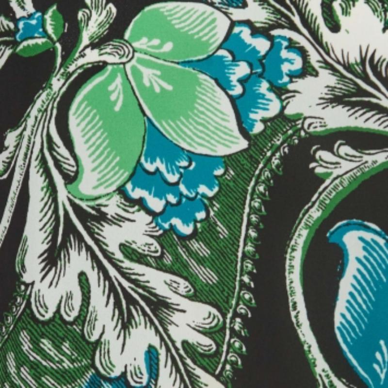Nero Diane von Furstenberg - Camicetta in crepe stampata floreale verde/nera Silvie S in vendita